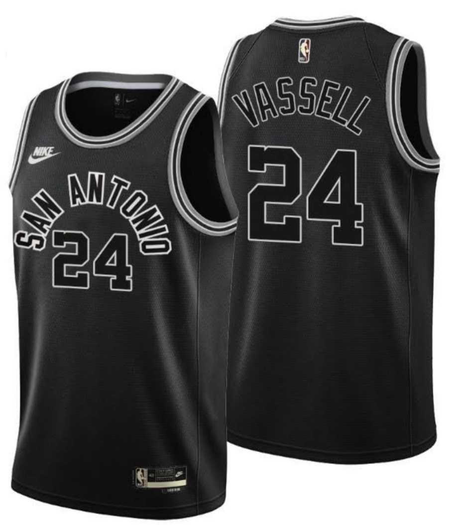 Mens San Antonio Spurs #24 Devin Vassell Black Stitched Nike Jersey Dzhi->san antonio spurs->NBA Jersey